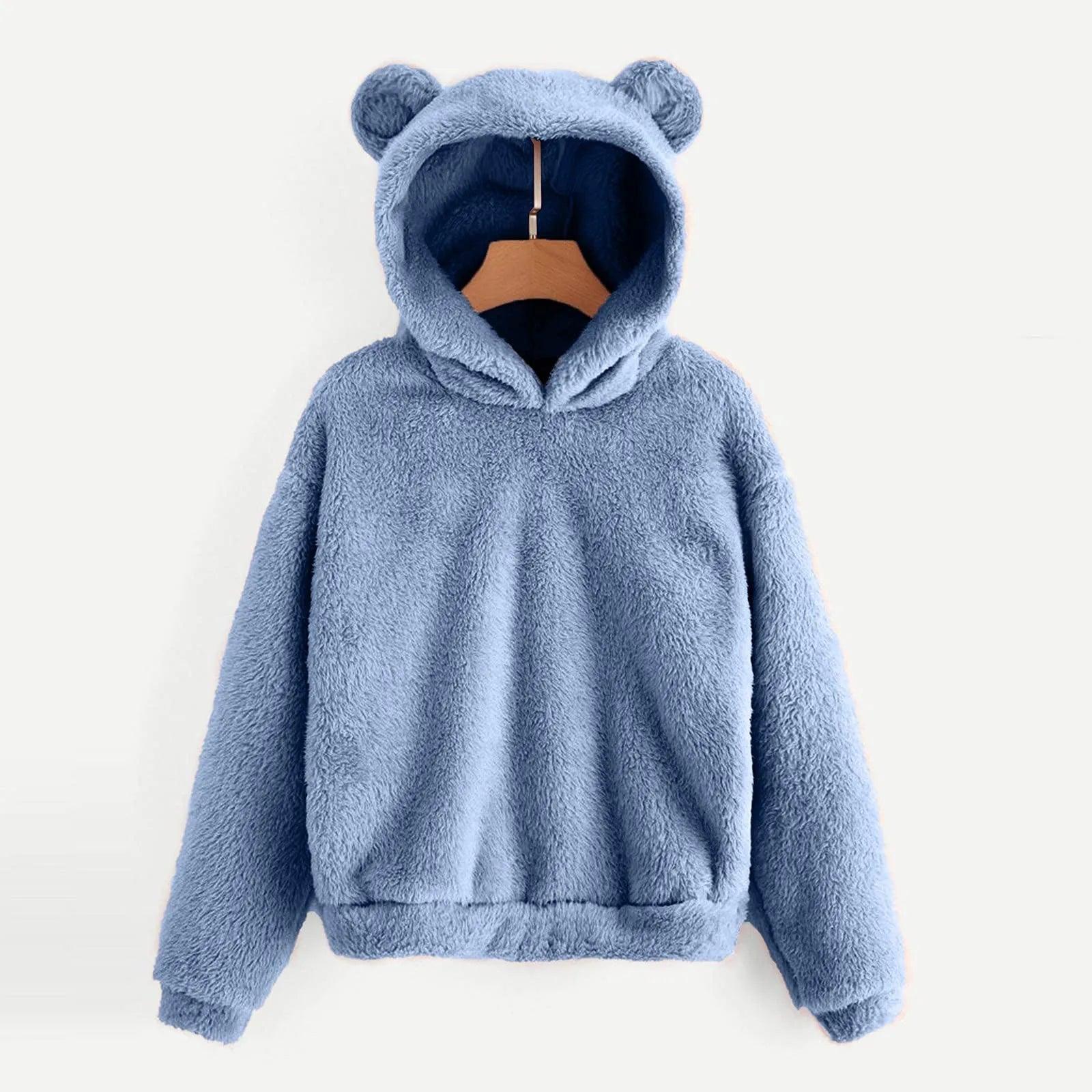 Hoodie i teddyfleece