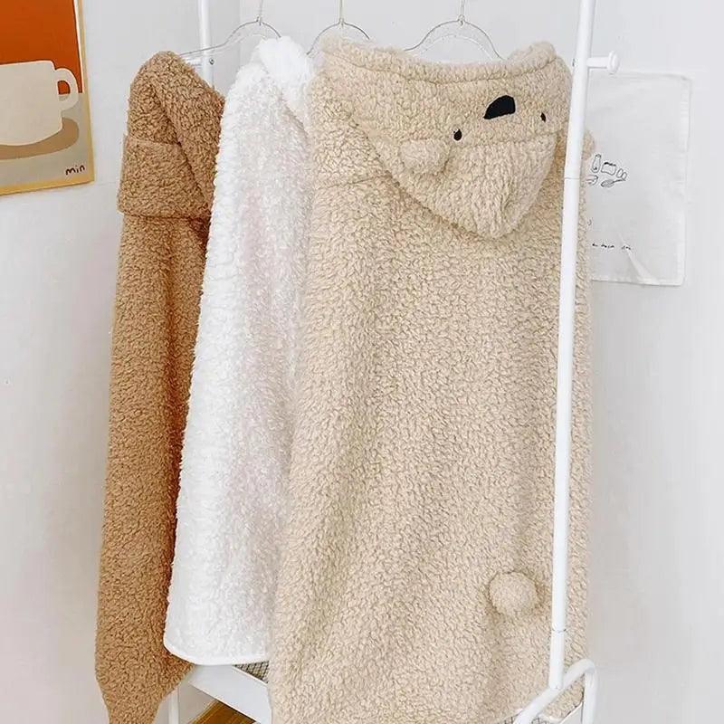 Krämfärgad teddyfleece