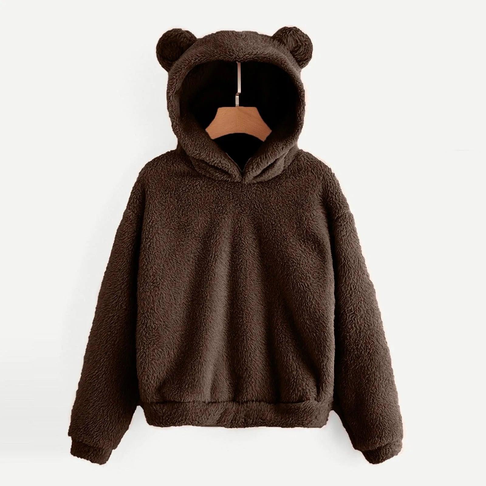 Hoodie i teddyfleece