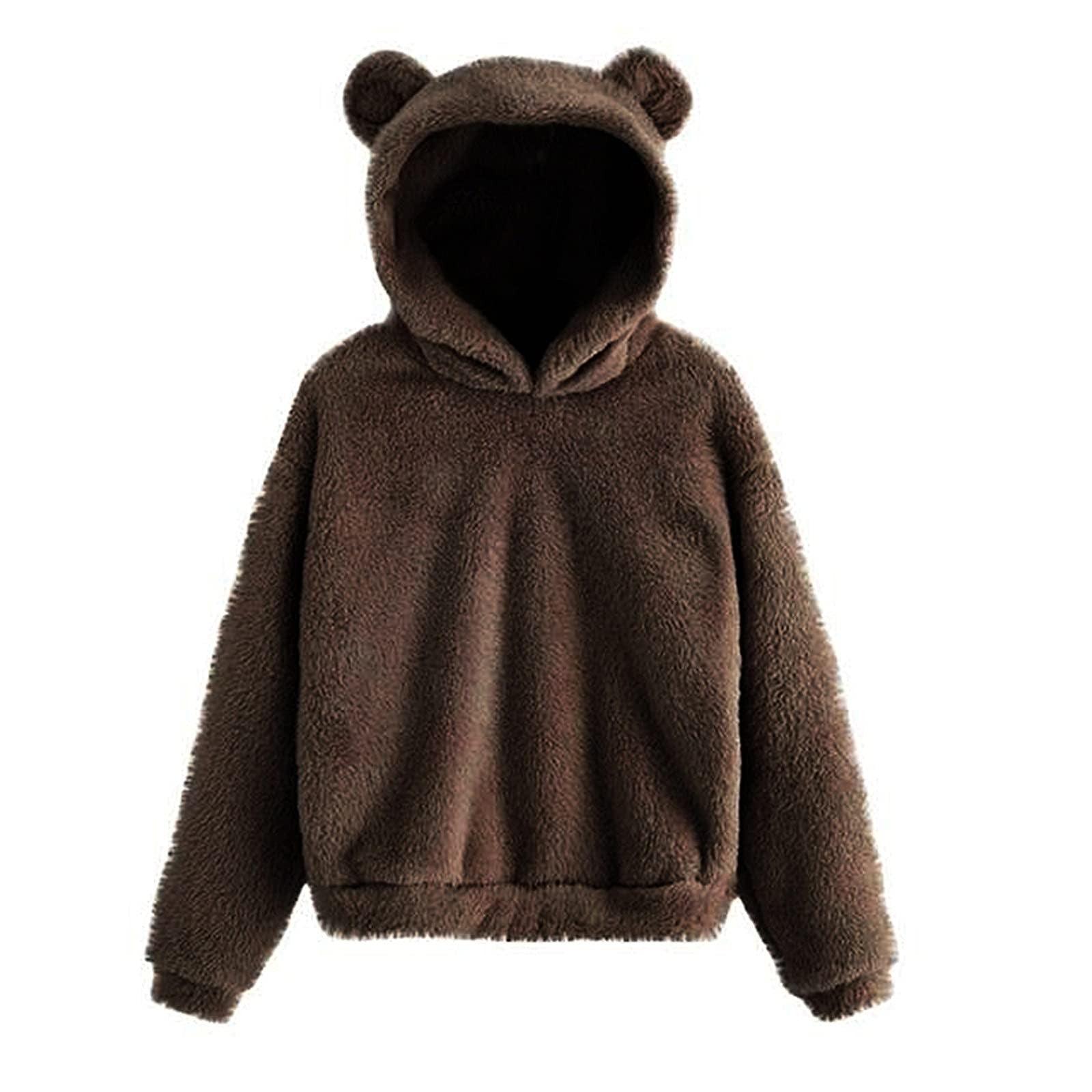 Hoodie i teddyfleece