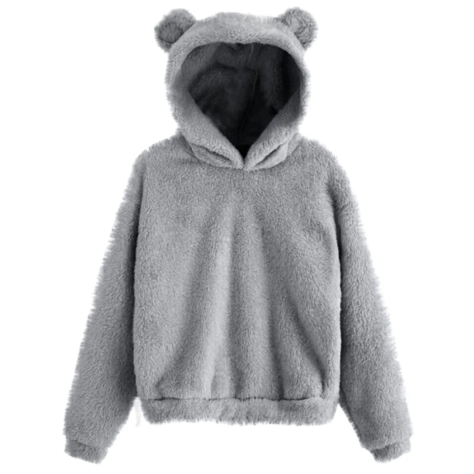 Hoodie i teddyfleece